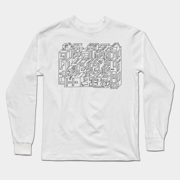 3d pattern, black Long Sleeve T-Shirt by RosArt100